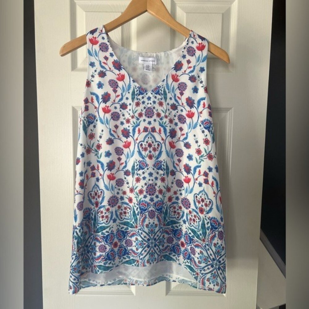 Adrienne Vittadini Women’s Floral Print Sleeveless Blouse Top Size M